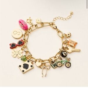 Kate Spade Charm Bracelet Bow French Fries Gold Telephone Bag Sunglasses Target